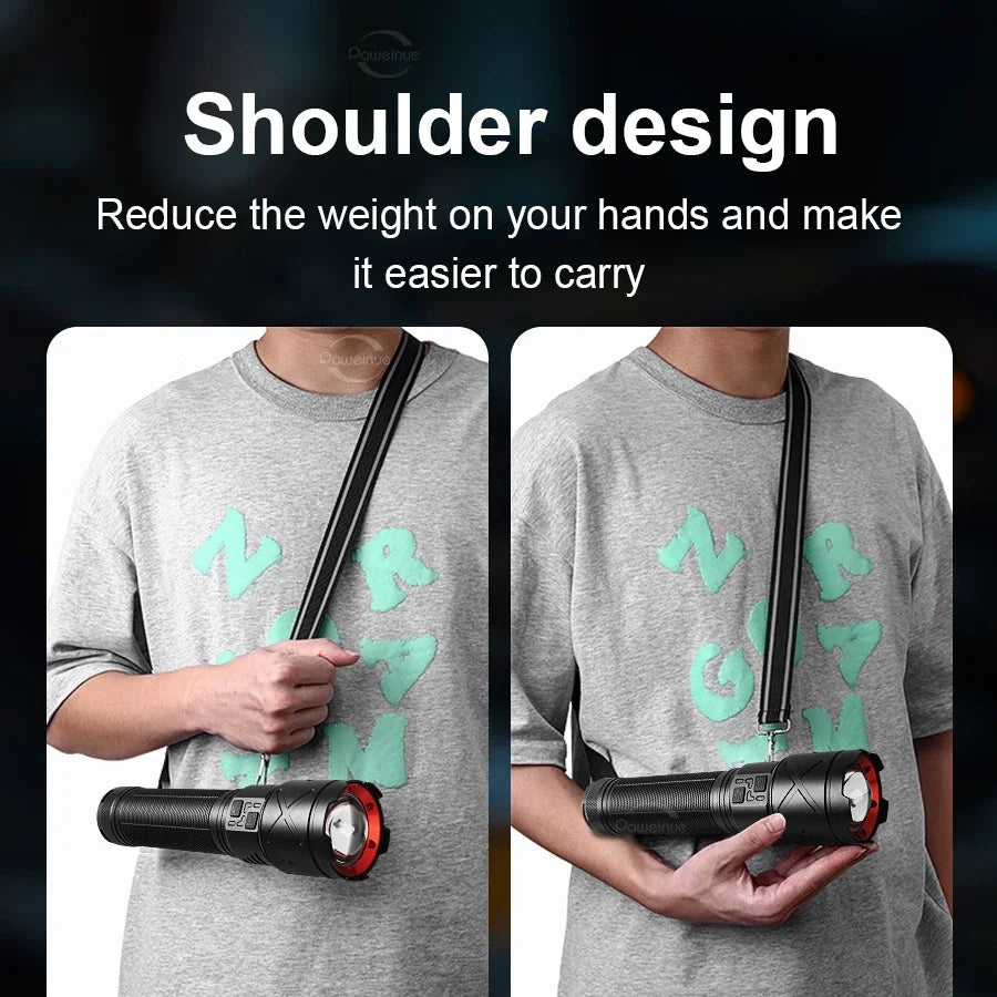 Paweinuo Ultra Bright USB Rechargeable LED Flashlight Long Range Zoom