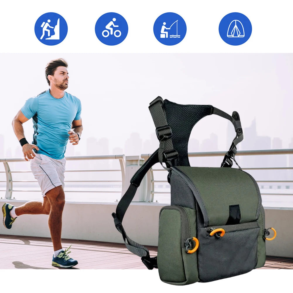 APWIKOGERE Binocular Harness Chest Pack With Rangefinder Pouch Rain Cover