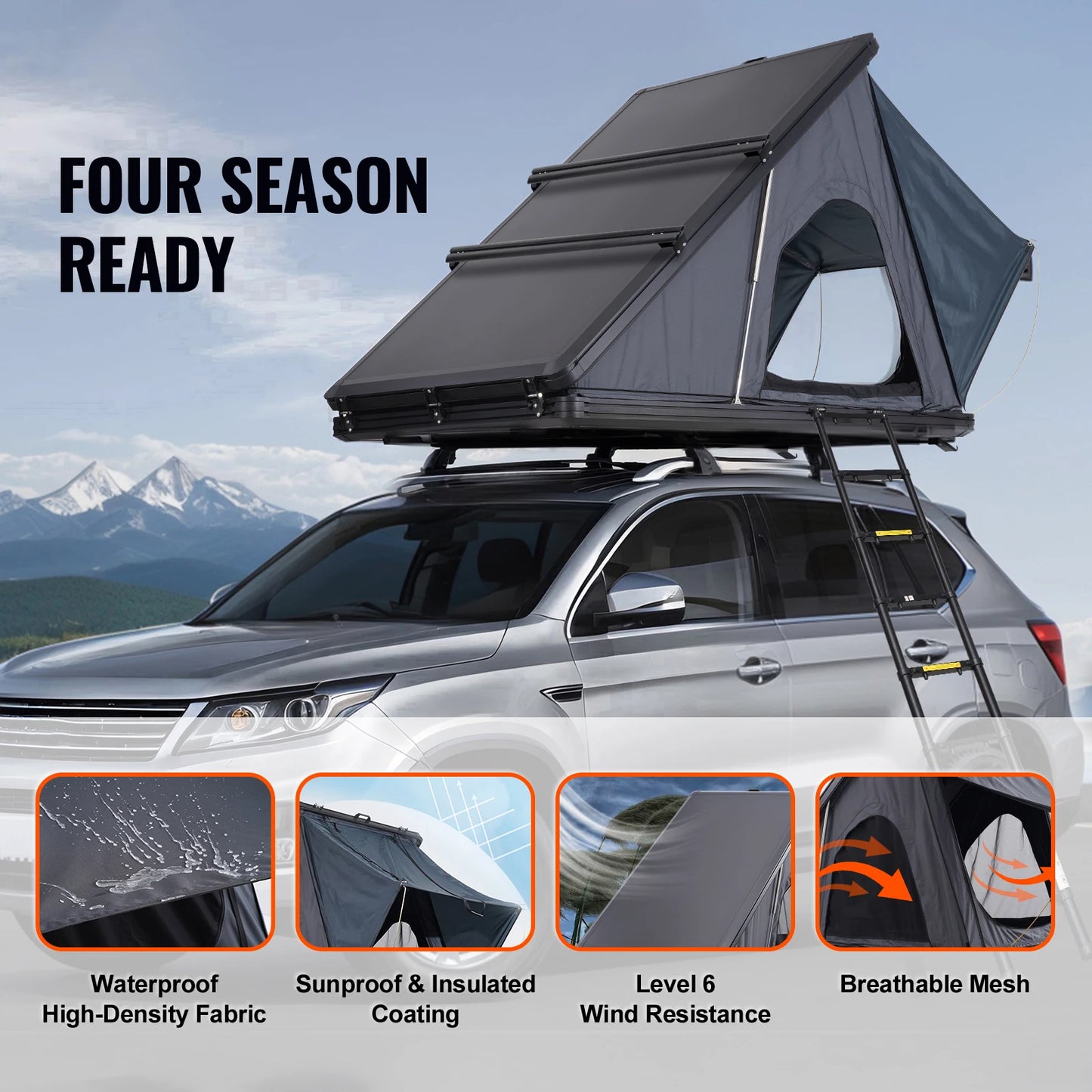 SucceBuy Naturnest Rooftop Tent Hard Shell For 2-3 People Waterproof