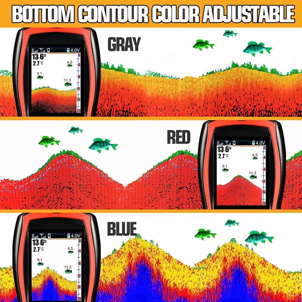 Portable Sonar Fish Finder Kayak Wireless Handheld Depth Transducer