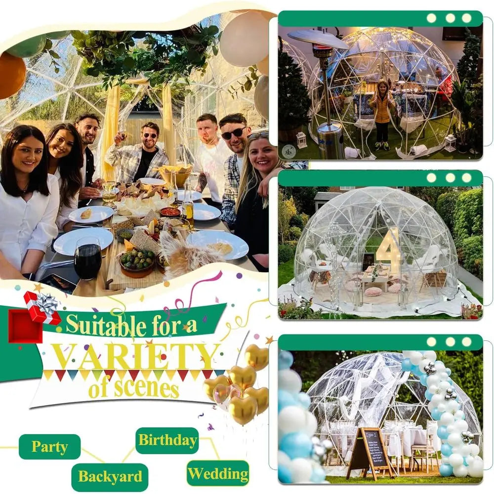 ZHUXIANG Garden Dome Clear Tent Outdoor Weatherproof Patio Canopy