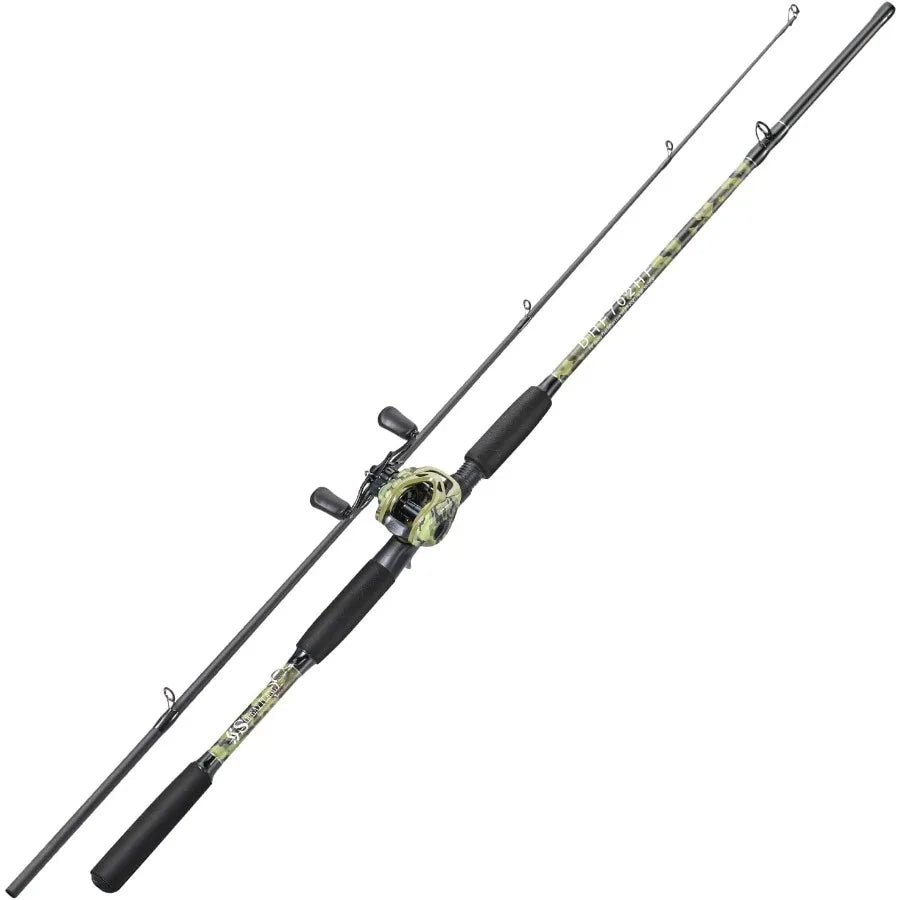 Fishing Pole Casting Reel Combo With Durable Rod For Catfish