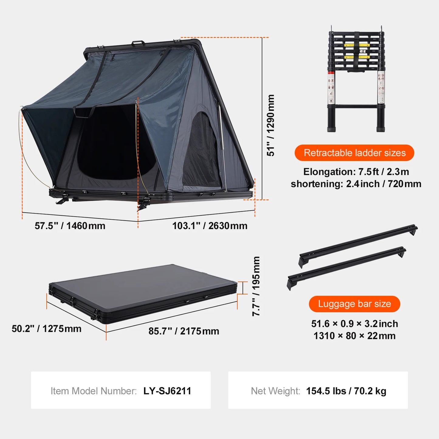 SucceBuy Naturnest Rooftop Hard Shell Tent For Two To Three