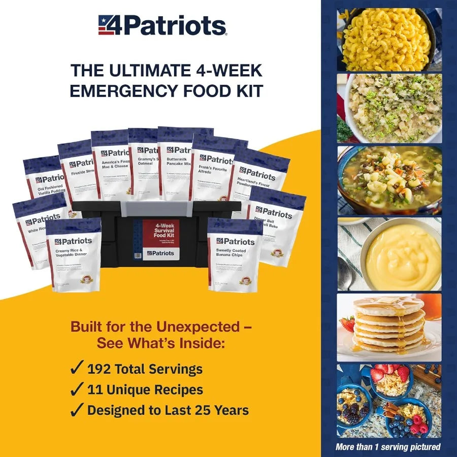 4 Week Survival Food Kit 192 Servings Emergency Food Supply