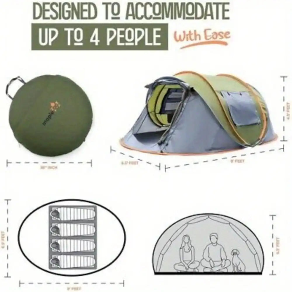 Building Quick Pop Up Tent With Two Doors Waterproof