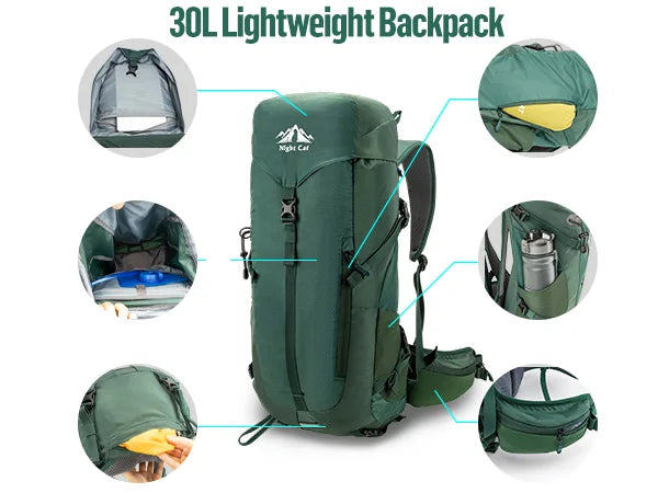 Night Cat HikingBackpack Featuring Internal Frame Ultralight Unisex Comfort System