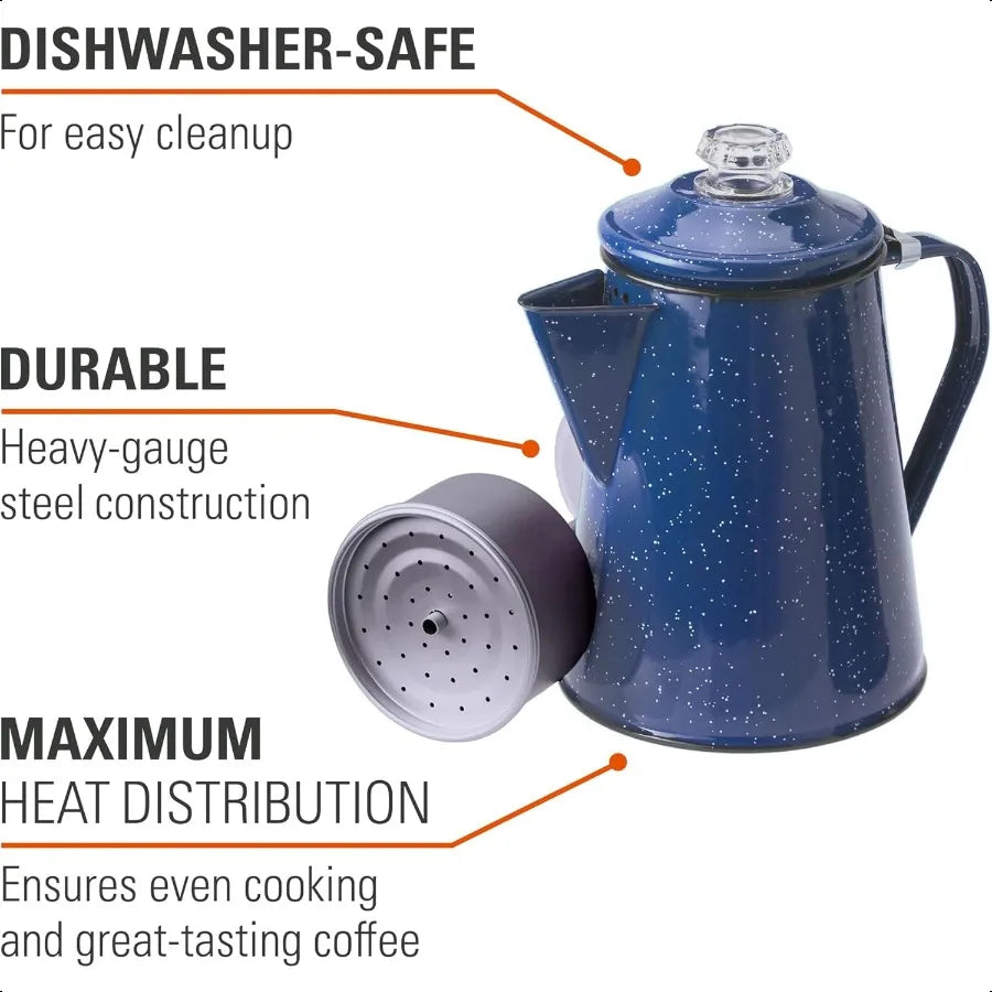 Hign-concerned Percolator Coffee Pot Enamelware Campfire Kettle