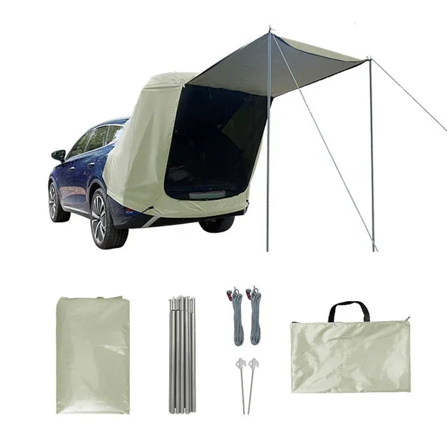Building Outdoor Car Rear Tent With Canopy and Rainproof Extension