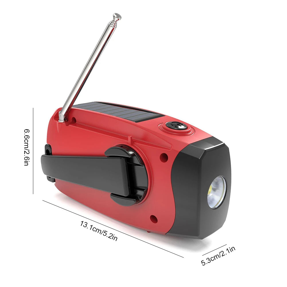 Emergency Hand Crank Radio With LED Light USB Charge Solar