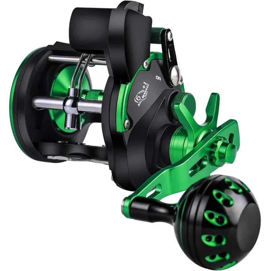 Line Counter Trolling Reel Graphite Body Stainless Steel Gears
