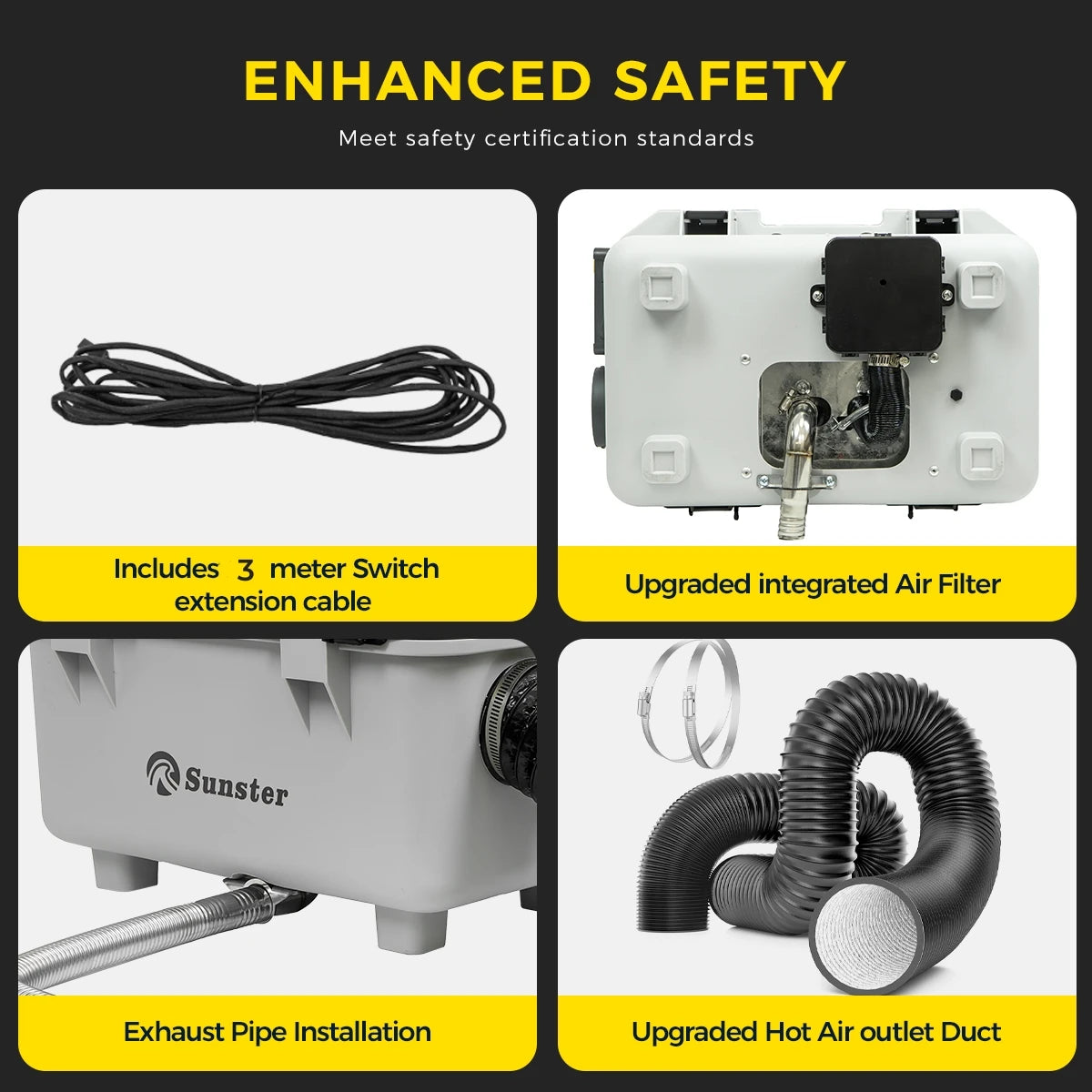 Sunster 8kW Portable Diesel Car Heater With LCD Bluetooth Remote