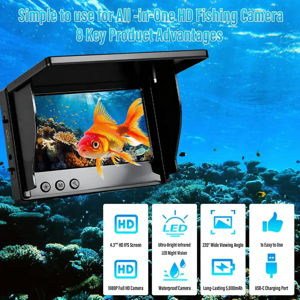 Underwater Fishing Camera With Infrared Night Vision For Kayaking