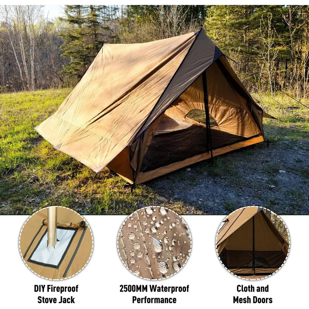 Portable Chalet 70 Pro Wall Tent For 2 To 3 People With Stove Jack Two Poles