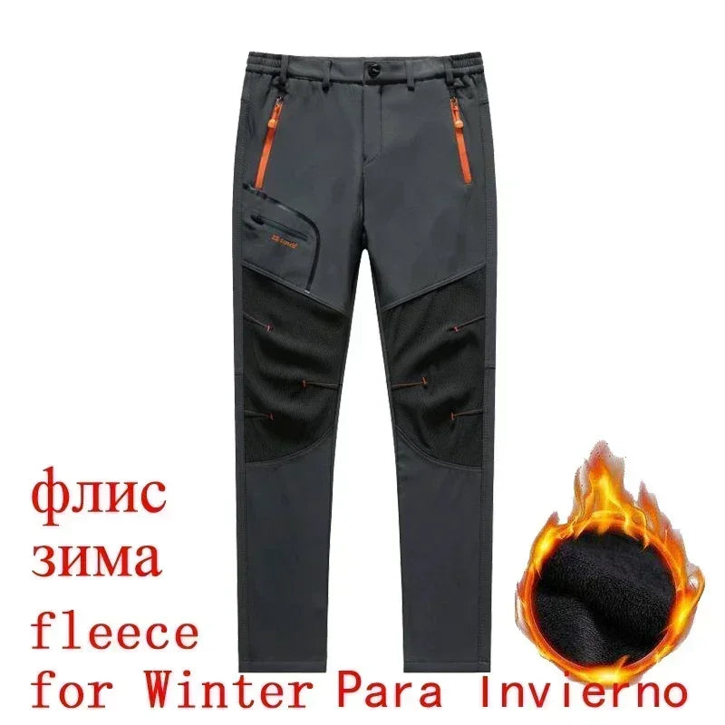 Tlothes Mens Hiking Pants Winter Fleece Lined Tactical Trekking