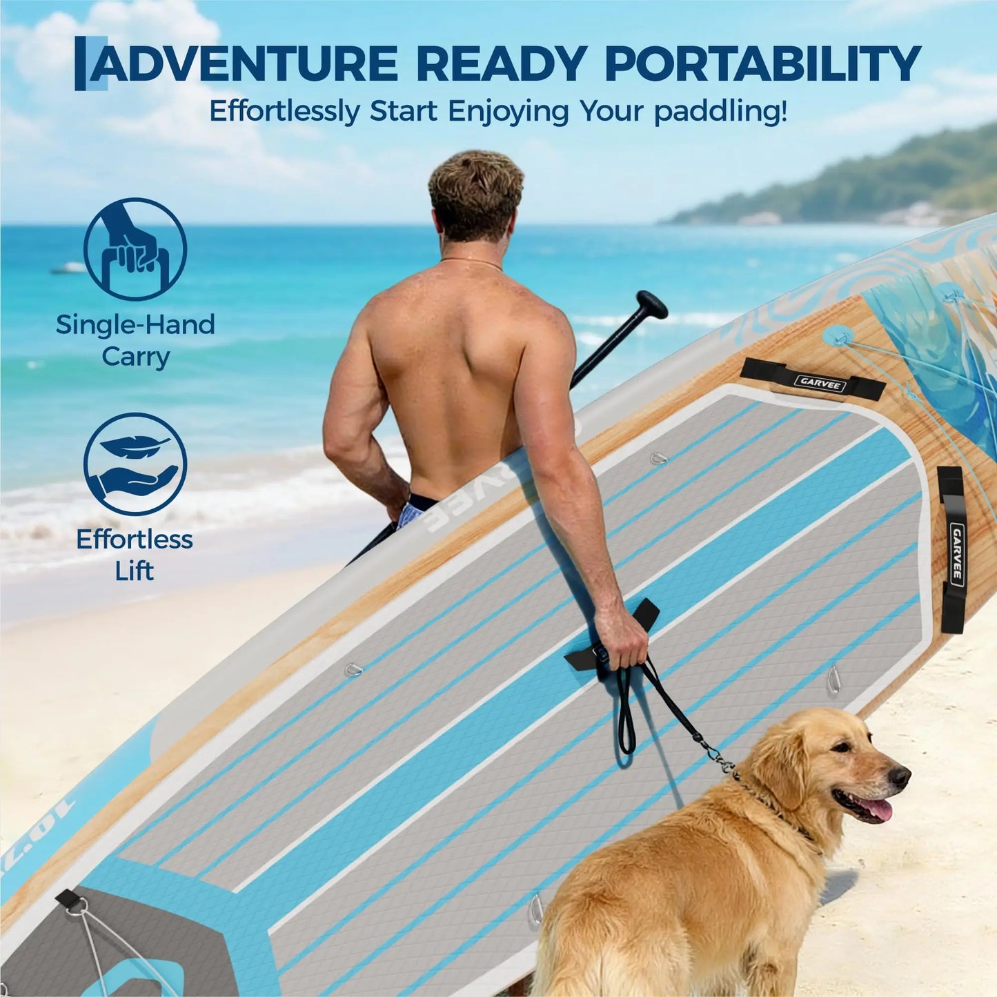 HiMISS Inflatable Stand Up Paddle Board Camera Mount and Backpack