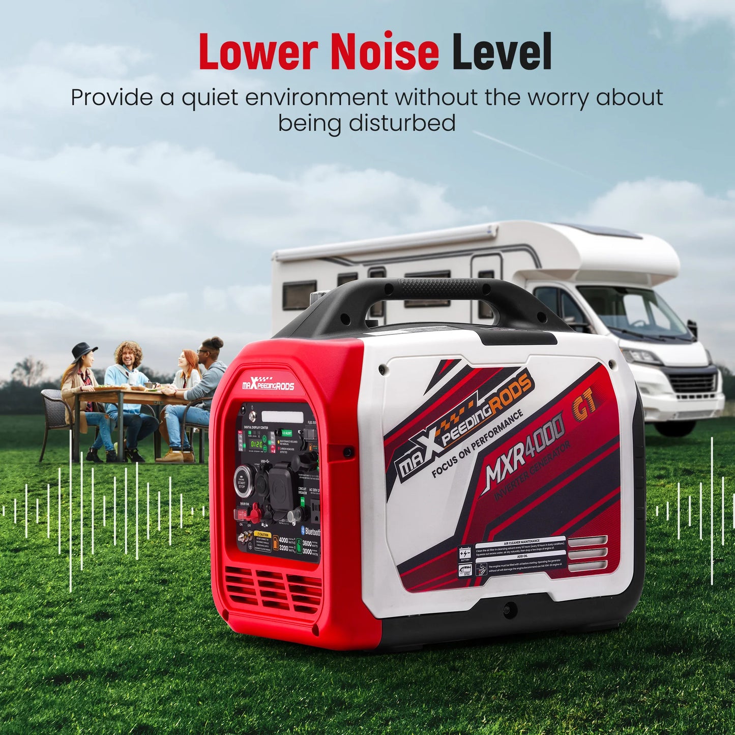 Maxpeedingrods 4kW Dual Fuel Inverter Generator LPG Bluetooth E Start