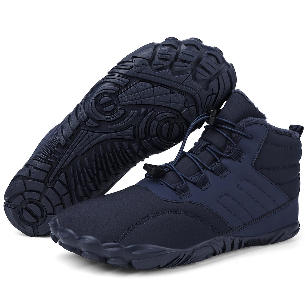 Winter Warm Waterproof Barefoot Running Shoes for Men and Women High Ankle Boots
