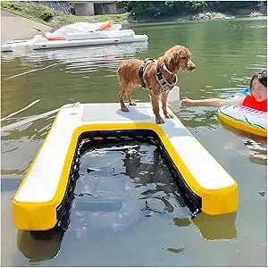 Color Inflatable Canine Water Ramp GearedToward Poolside Aquatic Training Equipment