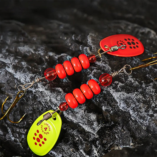 Metal Spoon Spinner Fishing Lure Set With Tackle Box Bass