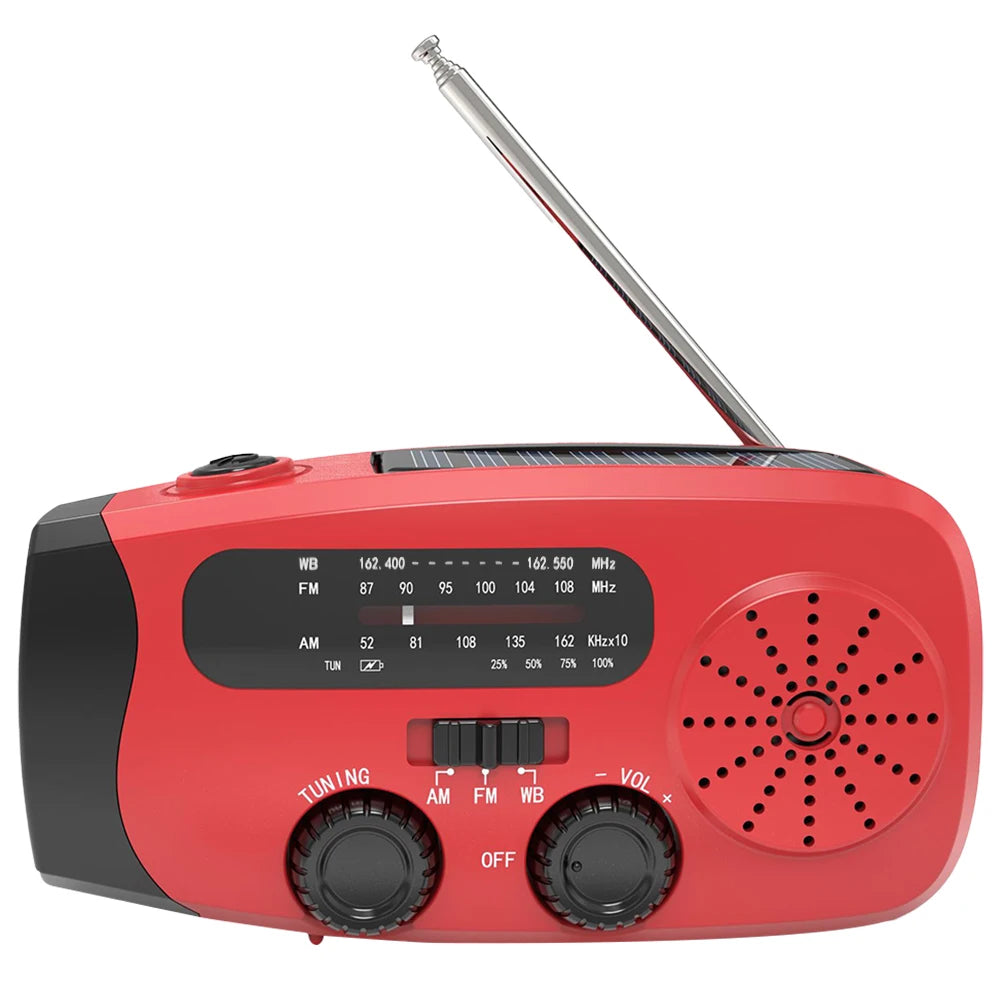 Emergency Hand Crank Radio With LED Light USB Charge Solar