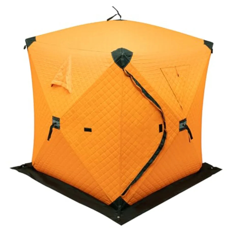 Building Ice Fishing Tent 3 Person Shelter Windproof Canvas