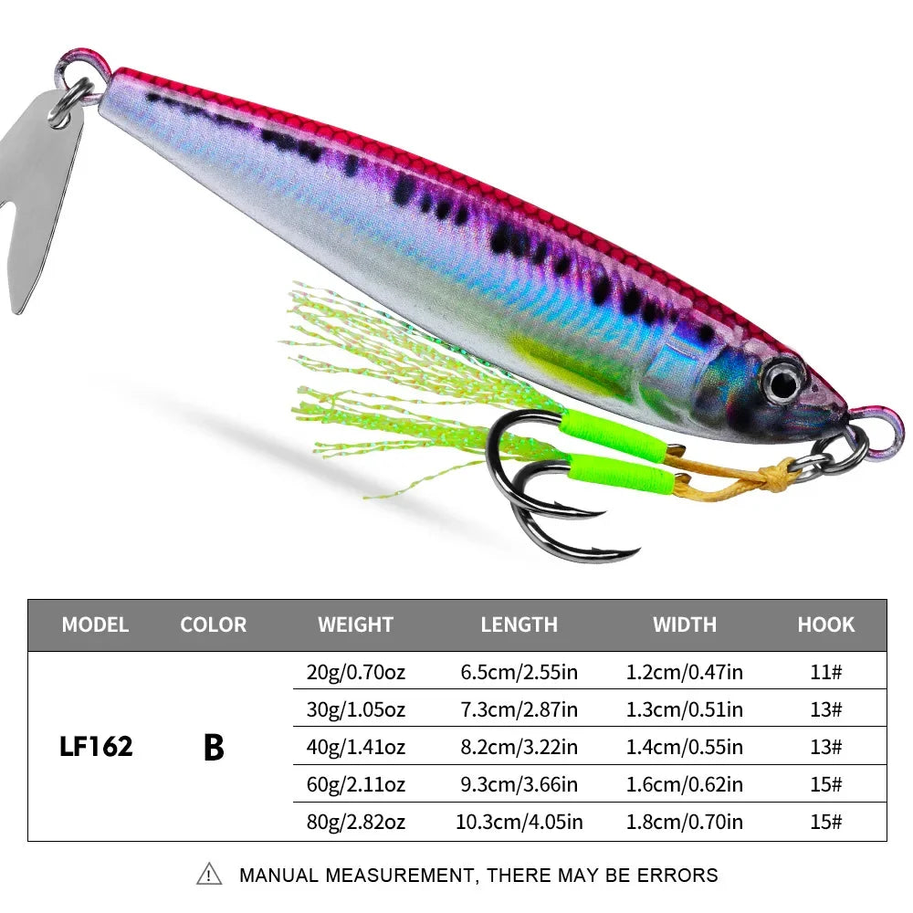 Fast Sinking 3D Printed Metal Jig Lure For Saltwater Fishing