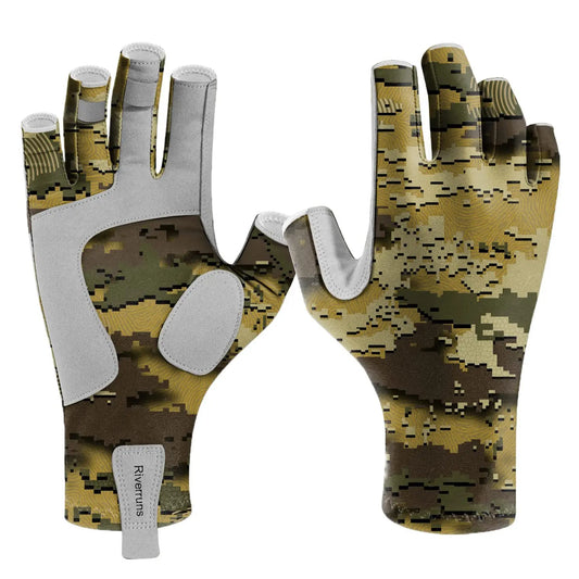 Aventik Fingerless Fishing Gloves UPF50 Durable All Purpose