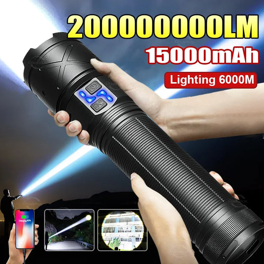 Paweinuo Ultra Bright USB Rechargeable LED Flashlight Long Range Zoom