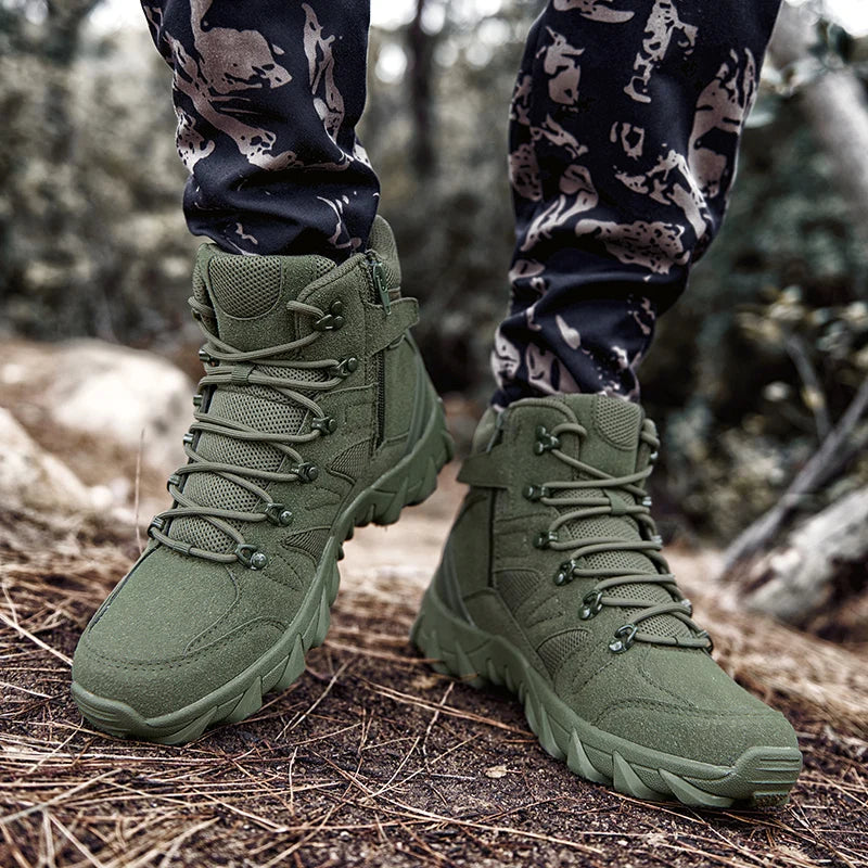 Louis Kadhrcn Men's Casual Tactical Boots Lightweight Side Zipper Outdoor