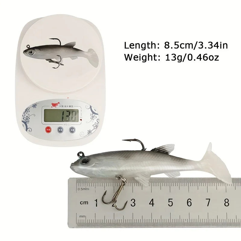 Five Pcs Realistic Soft Bait Lure Kit For Freshwater Fishing