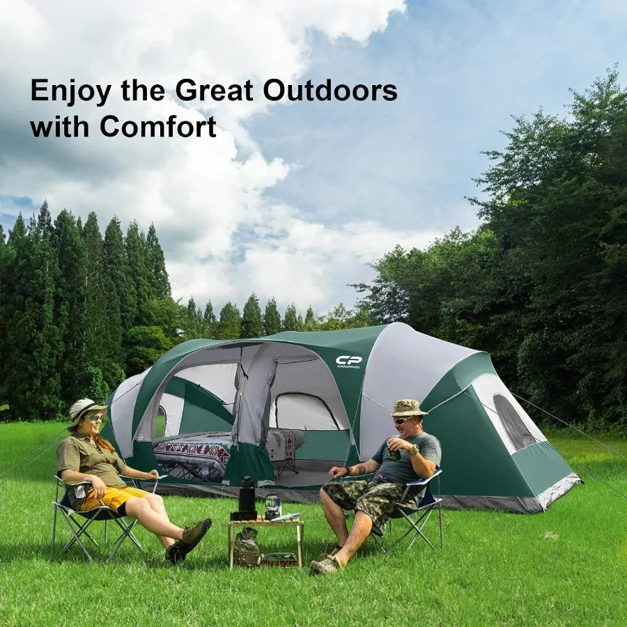 Campros CP Tent 12 Person 3 Room Waterproof Camping Shelter