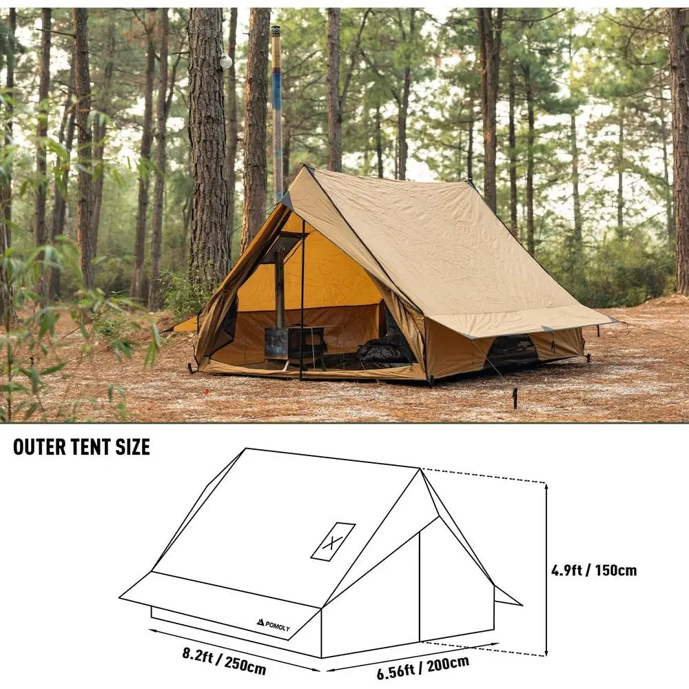 Portable Chalet 70 Pro Wall Tent For 2 To 3 People With Stove Jack Two Poles