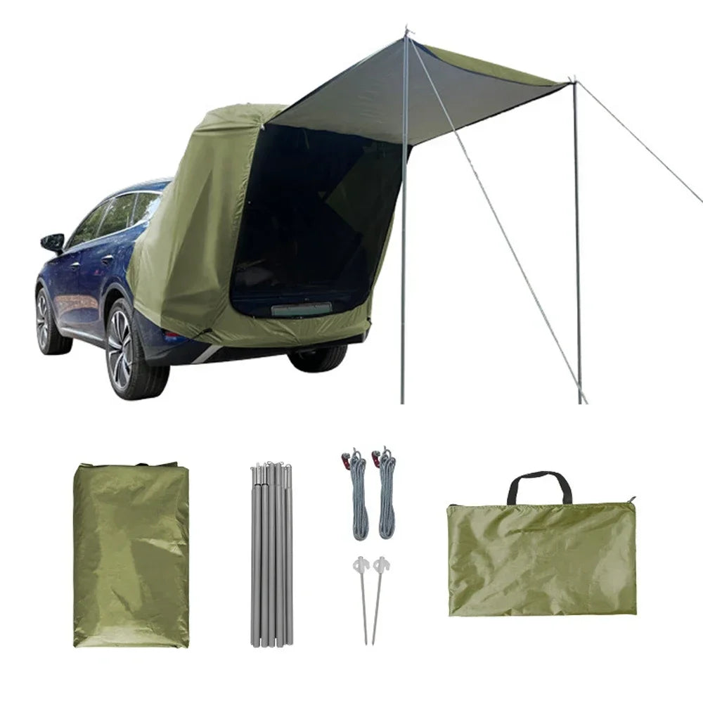 Building Outdoor Car Rear Tent With Canopy and Rainproof Extension