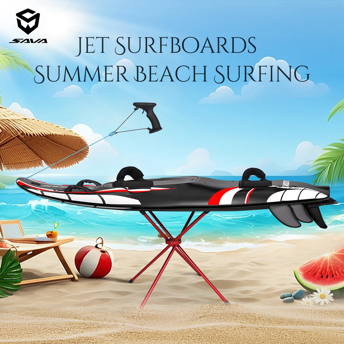 Jet Surf Gas-Powered Carbon Fiber Surfboard 109cc Engine