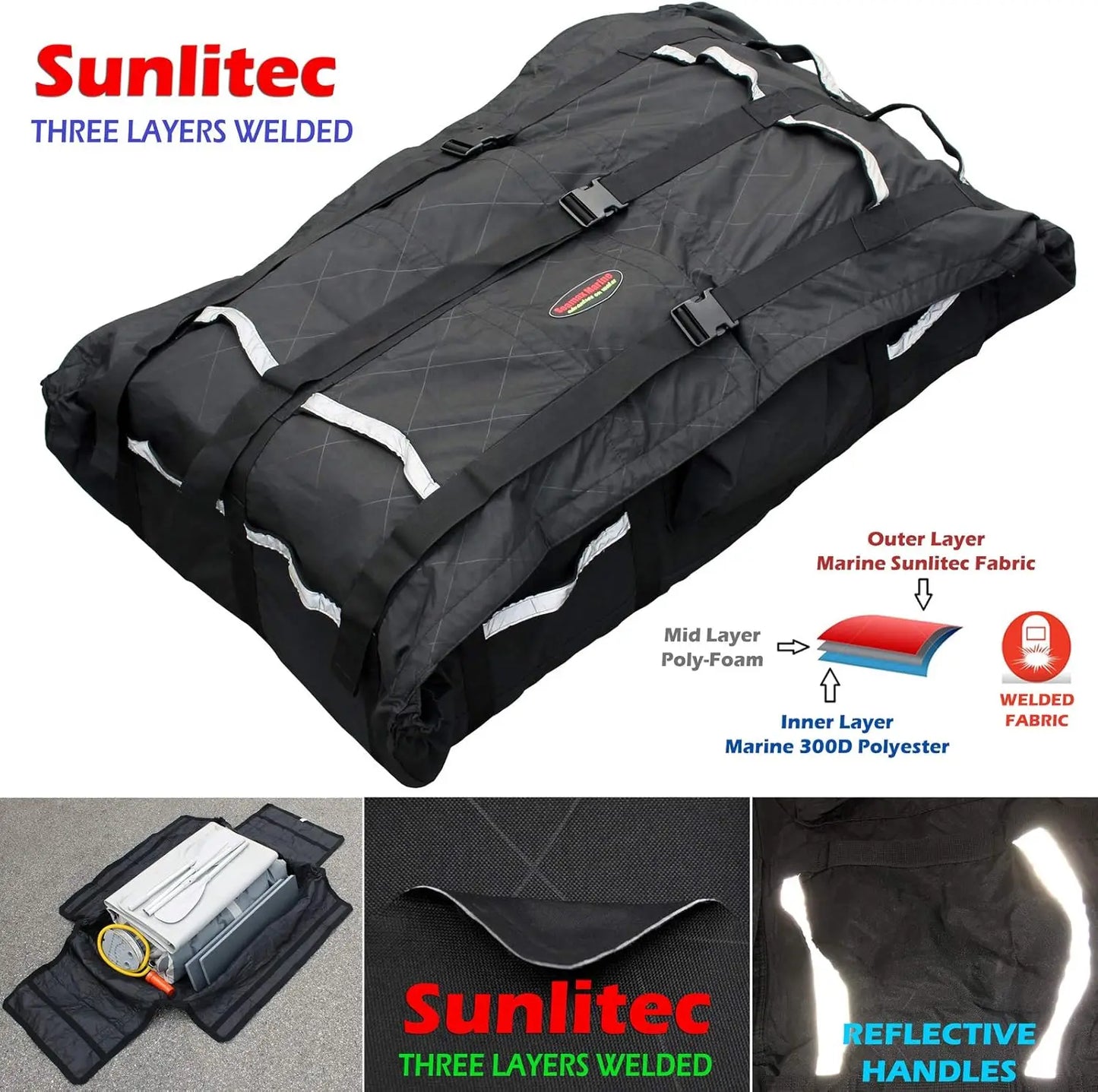 XMSJ Foldable Inflatable Boat Hull Storage Bag With Sunlitec Fabric
