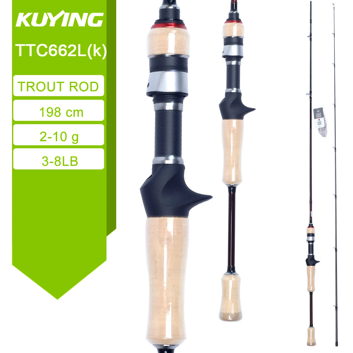 Kuying Carbon Fishing Rod Lure Cast Spinning River Stream