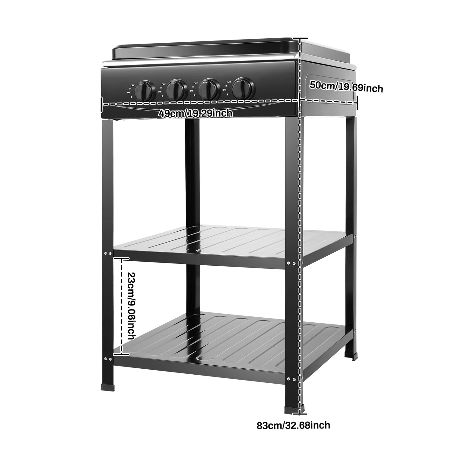 Propane 4 Burner Smokeless Portable Gas Grill With Storage Bracket