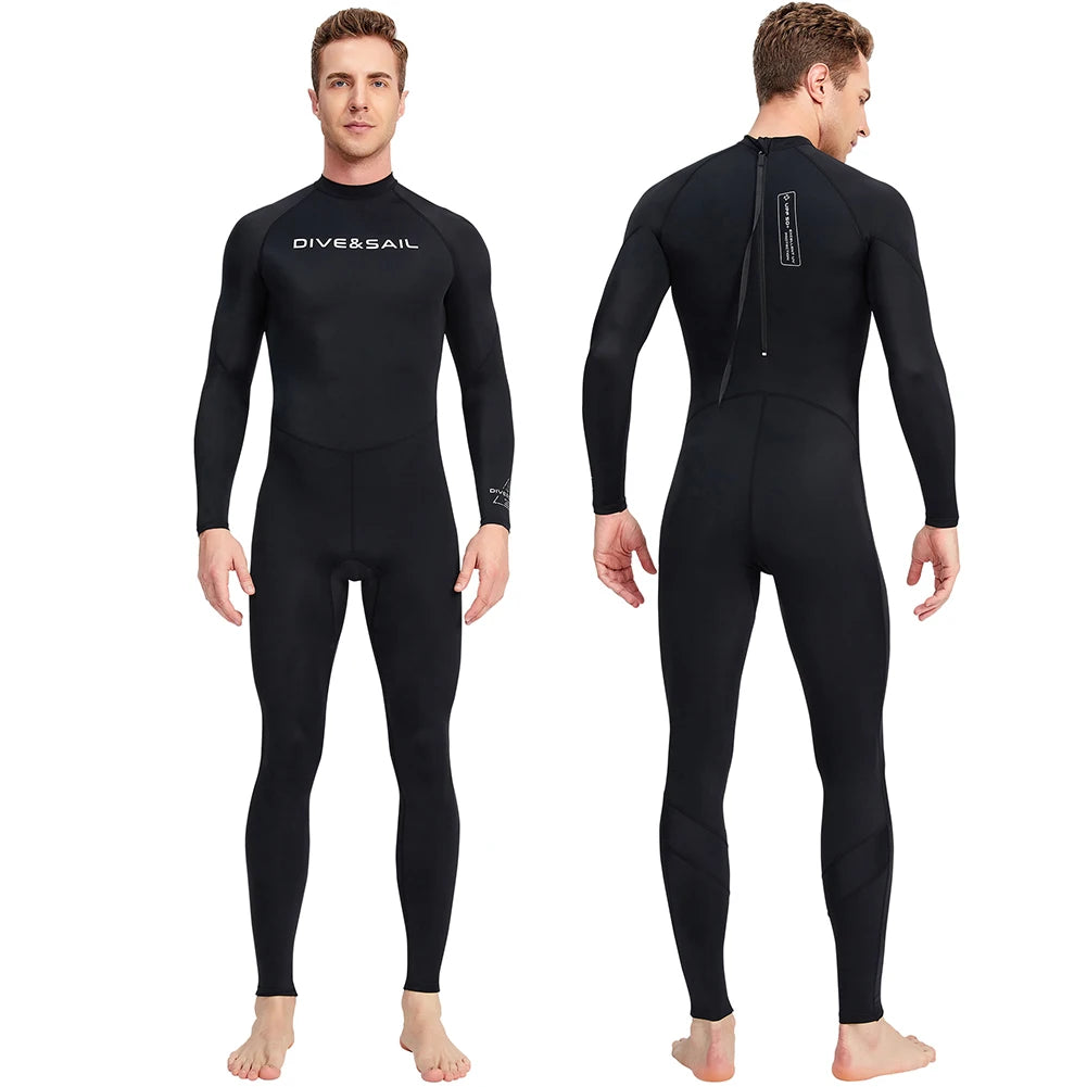 Men Diving Skin Clothes with Zipper Sunscreen Snorkeling Surfing Swimsuit Elastic Anti-scratch Breathable Water Sports Equipment