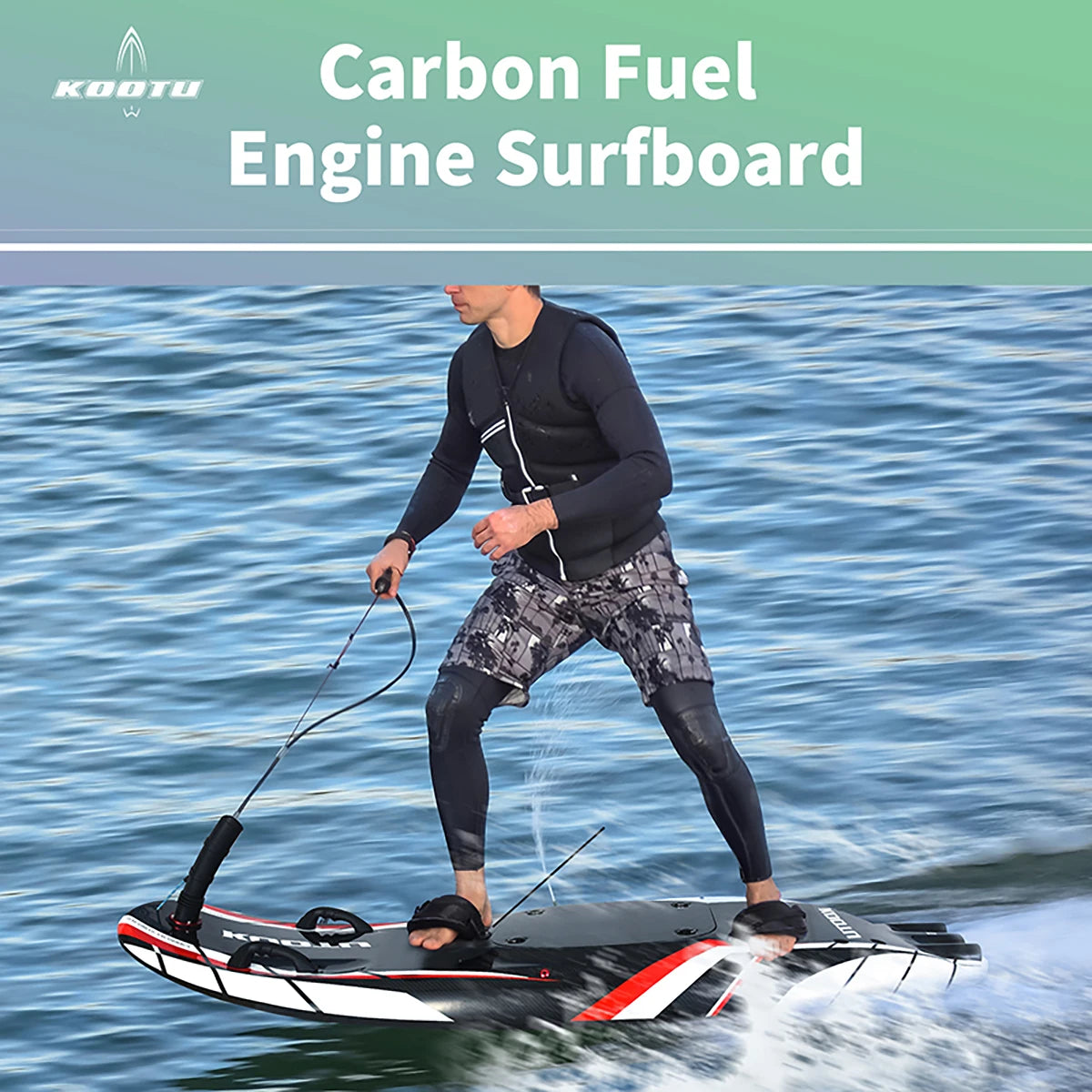 Jet Surf Carbon Fiber Gas Powered Surfboard 109cc Engine