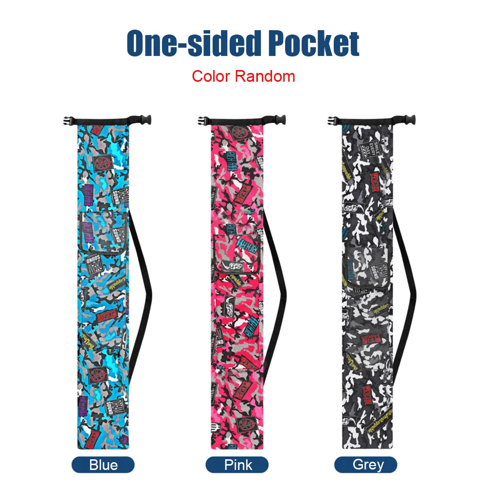 Multi-function Fishing Rod Cover Portable Foldable Thicken Canvas Fishing Rod Holder Oxford Cloth Drawstring Pocket Fishing Gear