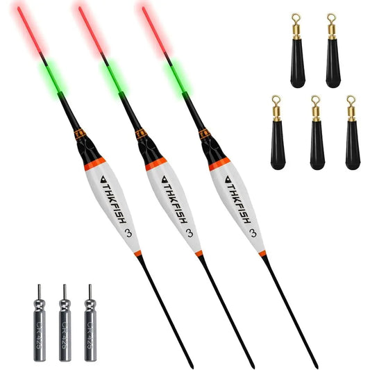 OEMG Illuminated Night Fishing Floats 3 Pack For Nighttime Use