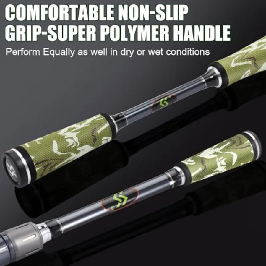 Spinning Fishing Rod And Reel Combo With Split Grip Handle