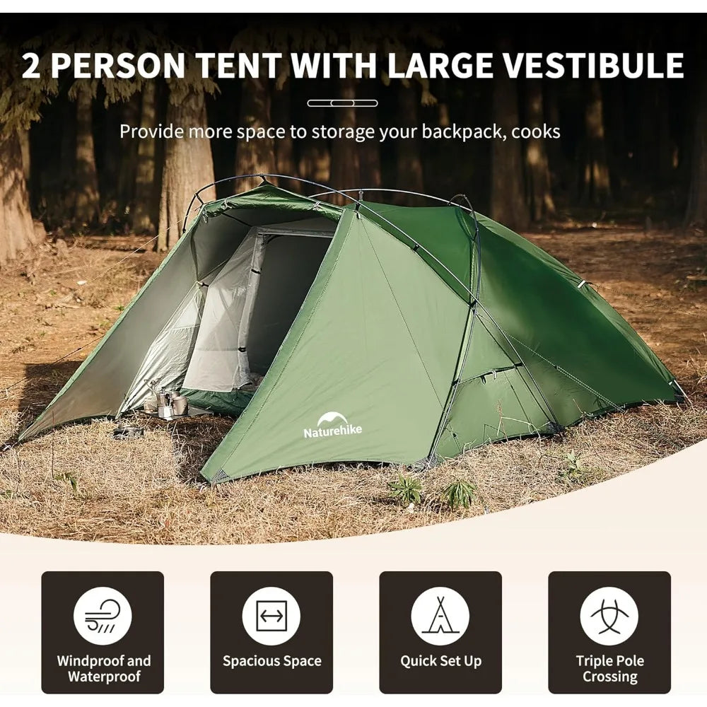 Naturehike Hillock Ultralight Two-Person Camping Tent with Vestibule