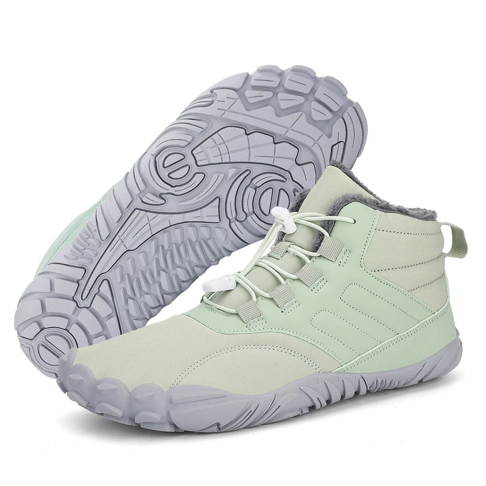 Winter Warm Waterproof Barefoot Running Shoes for Men and Women High Ankle Boots