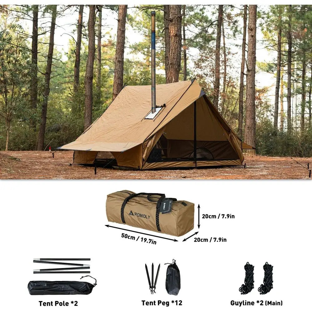 Portable Chalet 70 Pro Wall Tent For 2 To 3 People With Stove Jack Two Poles