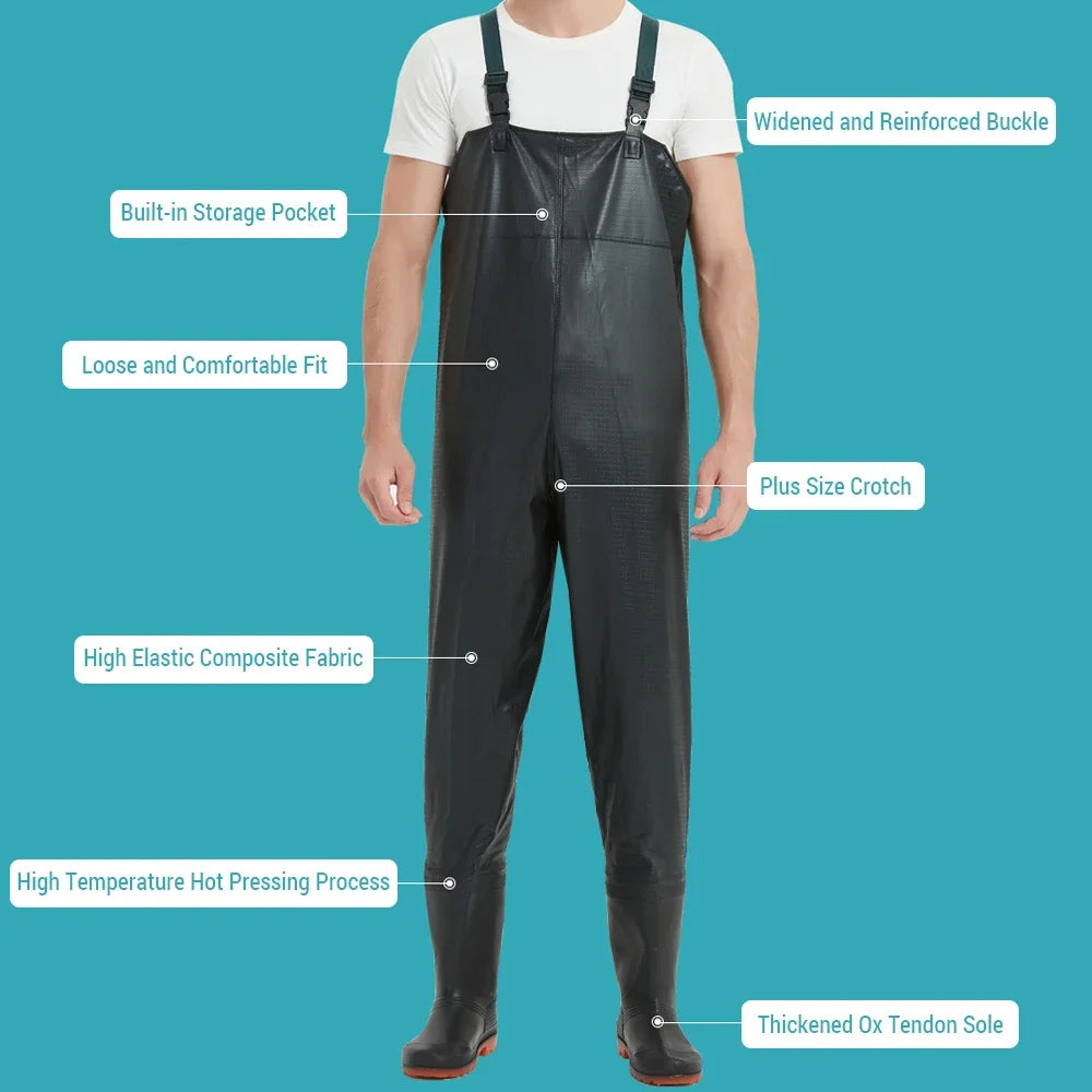PVC Antislip Chest Waders For Men And Women