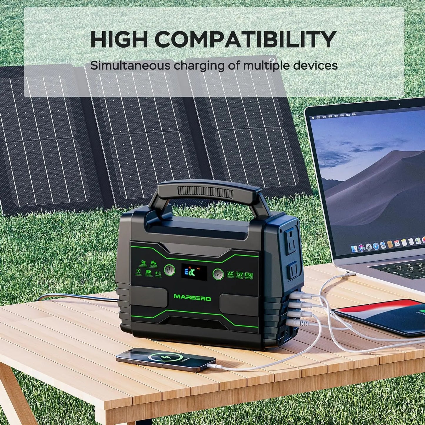 Portable 155Wh Solar Generator With 30W Panel And Two Outlets