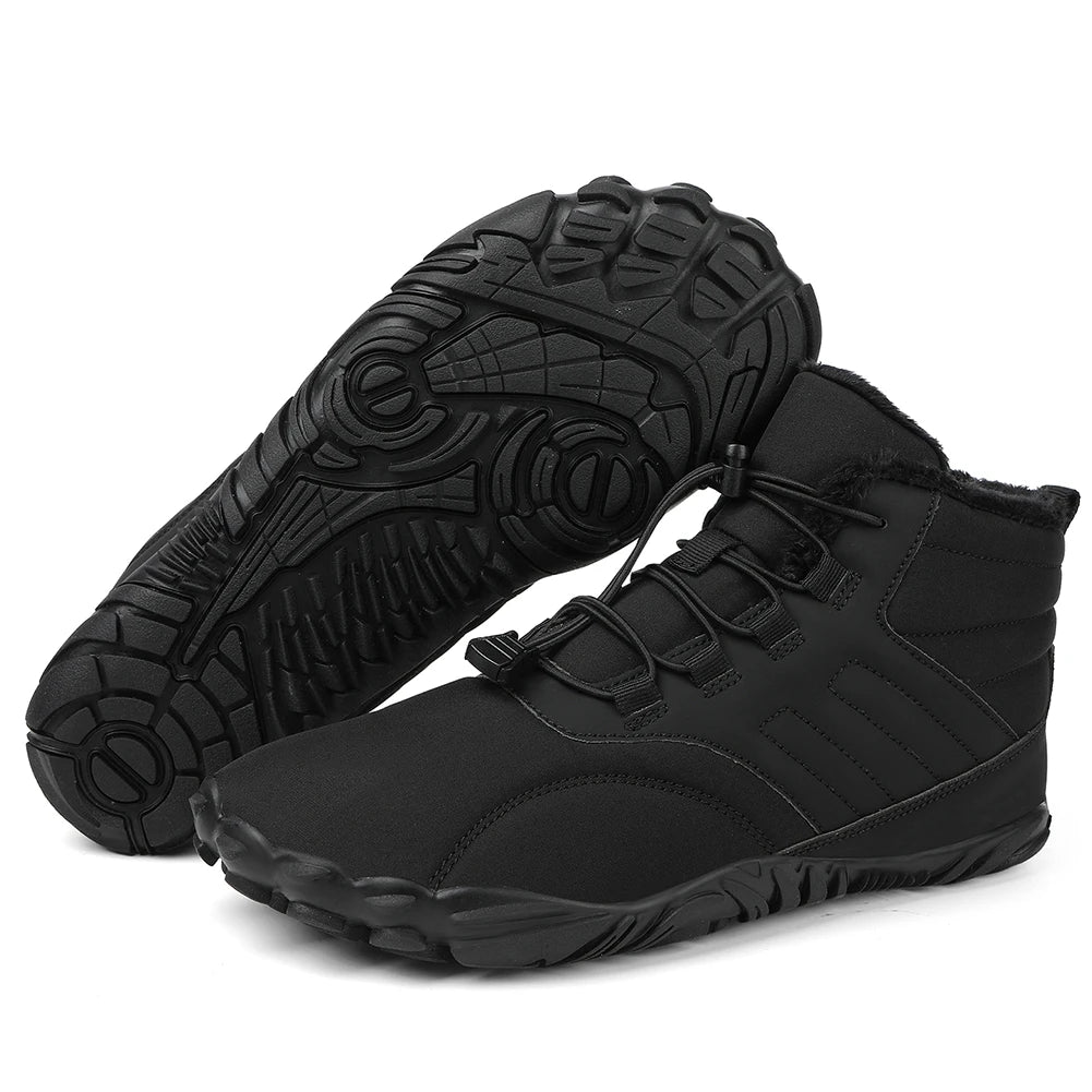 Winter Warm Waterproof Barefoot Running Shoes for Men and Women High Ankle Boots