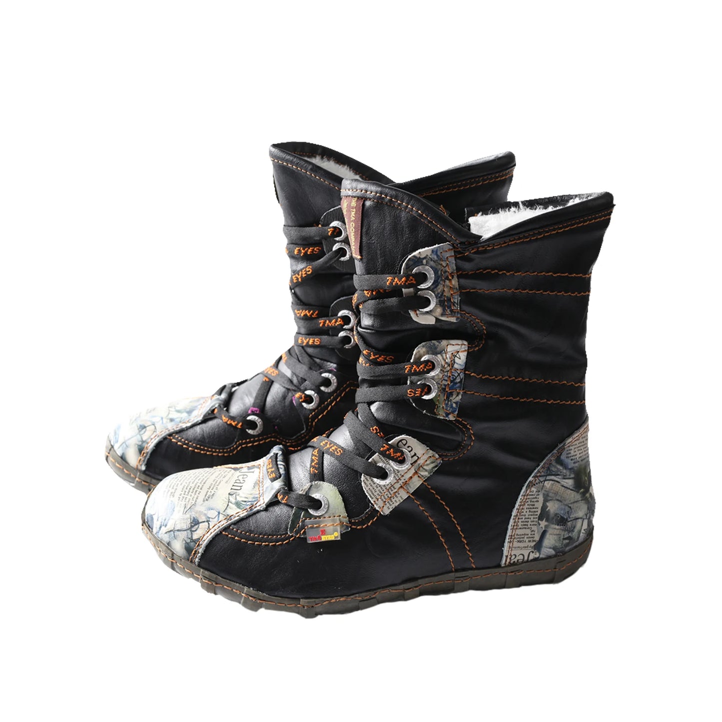 TMA EYES Snake Embossed Leather PU Ankle Boots Women