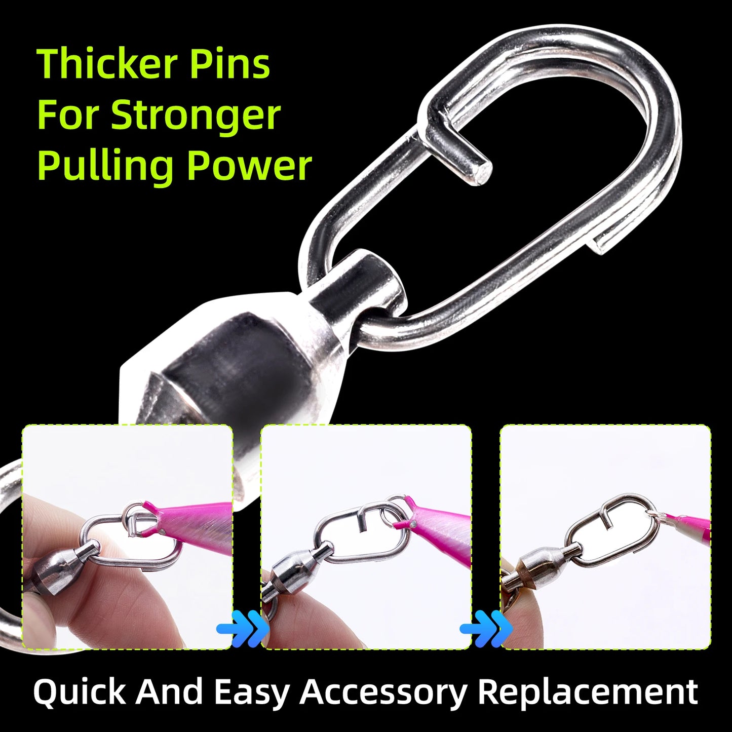 9KM DWLIFE Fishing Swivels Ball Bearing Saltwater Heavy Duty Stainless Steel